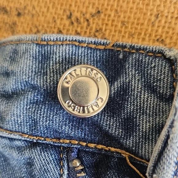 Distressed Blue Denim Shorts - Picture 2 of 6